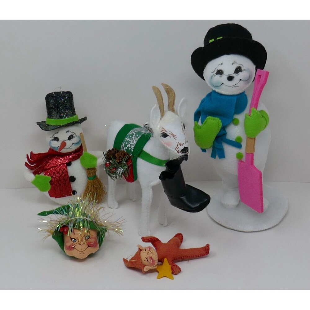 Annalee Christmas Dolls & Ornaments ~ Elf Snowman Naughty Goat